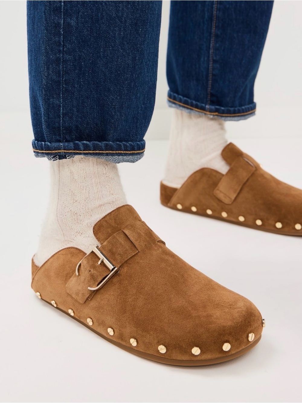 Veronica Beard NWOT Fern Sheep Shearling Studded Mule Clogs